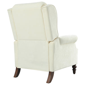 English Elm Christopher Knight Home® - 29.75" Push Back Recliner Chair with Wingback Design, Gourd Wooden Legs, Polyester Upholstery, Cozy Comfort Beige N763P201072A