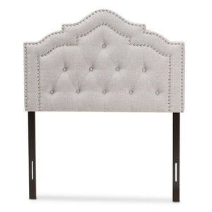 Baxton Studio Baxton Studio Edith Upholstered Twin Headboard - Elegant Greyish Beige with Glamorous Details BBT6695-Greyish Beige-Twin HB-H1217-14