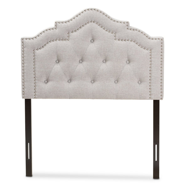 Baxton Studio Baxton Studio Edith Upholstered Twin Headboard - Elegant Greyish Beige with Glamorous Details BBT6695-Greyish Beige-Twin HB-H1217-14