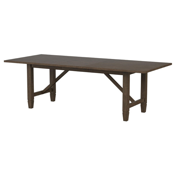 English Elm Jamie Mahogany Rectangular Dining Set with Rattan Chairs and Extension Leaf B062S01594