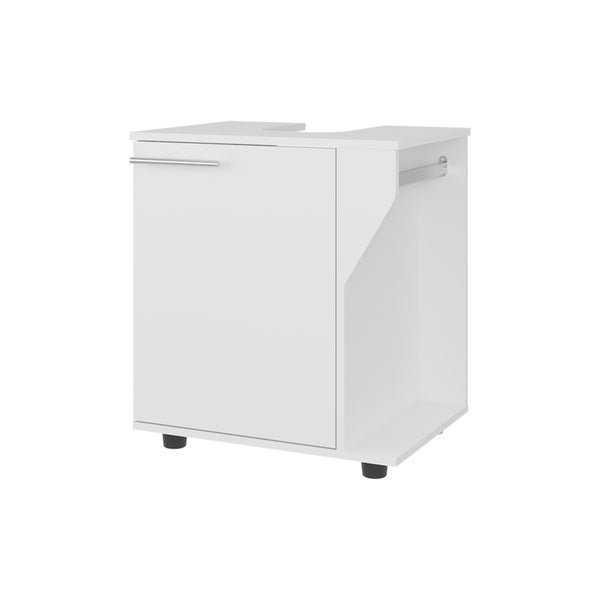 English Elm Phillips White Under Sink Cabinet with Cut-Out Back for Pipes, Double-Door Freestanding Storage Unit B070P363817