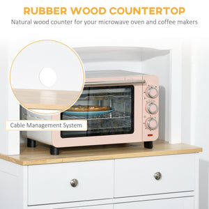 English Elm Homcom 67" Freestanding Kitchen Buffet & Hutch - Stylish Pantry Cabinet With Adjustable Shelves & Drawers W2225P217123