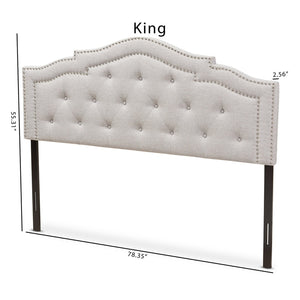 Baxton Studio Baxton Studio King Size Headboard - Modern Greyish Beige Upholstered Design with Button Tufting BBT6695-Greyish Beige-King HB-H1217-14