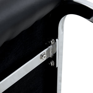 English Elm Luxury Arch Chair Set Of 8 - Stylish Black Pu Dining Chairs With Silver Metal Legs For Modern Spaces W1512S00162