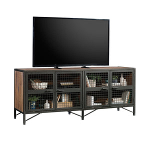English Elm Credenza, Modern Industrial Media Console For Tvs Up To 60" With Stylish Brown Finish & Storage Solutions B356P402749