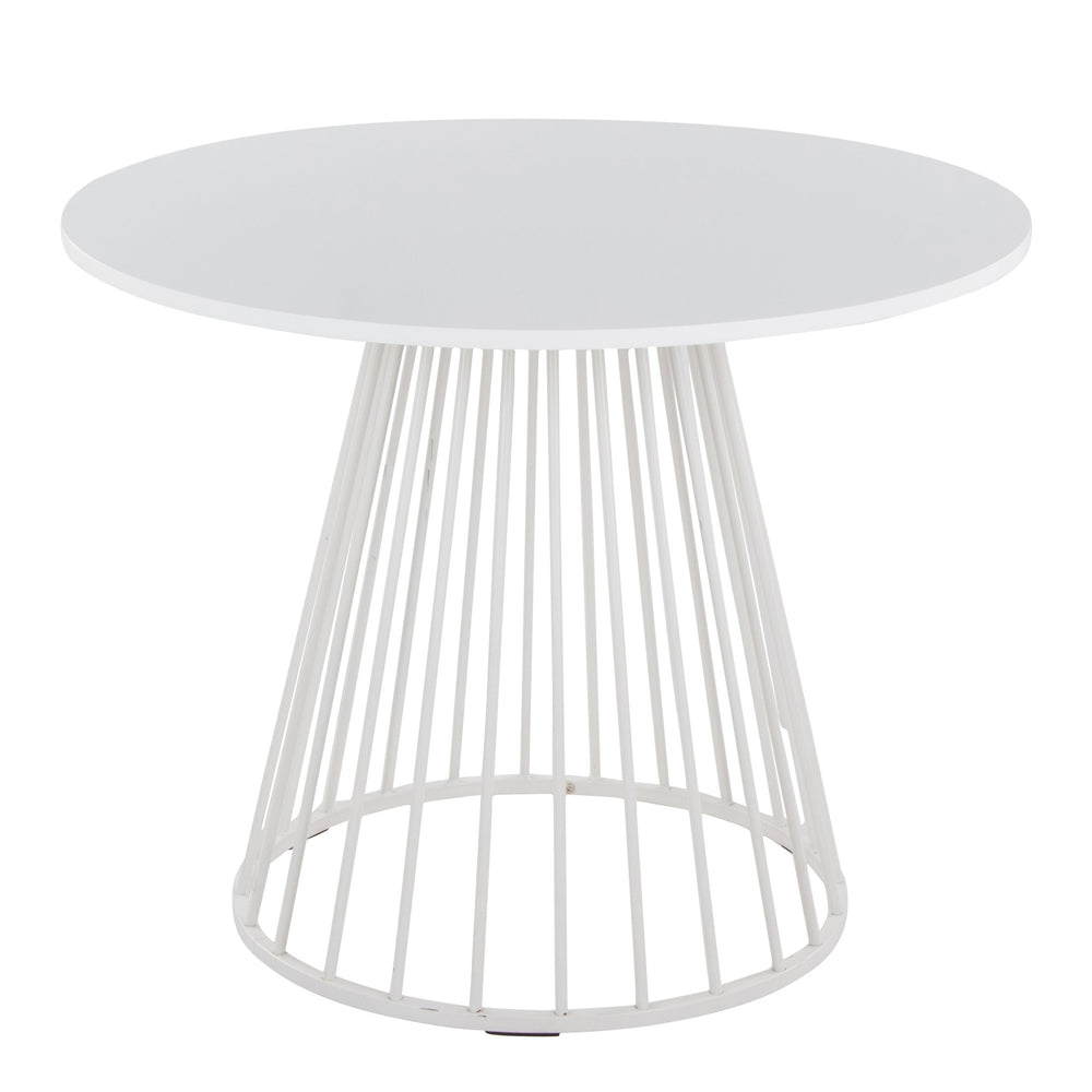 English Elm Canary Cosmo Modern Dining Table - Chic White Metal & Mdf Design For Stylish Dining Spaces B202S01106