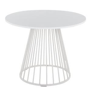 English Elm Canary Cosmo Modern Dining Table - Chic White Metal & Mdf Design For Stylish Dining Spaces B202S01106
