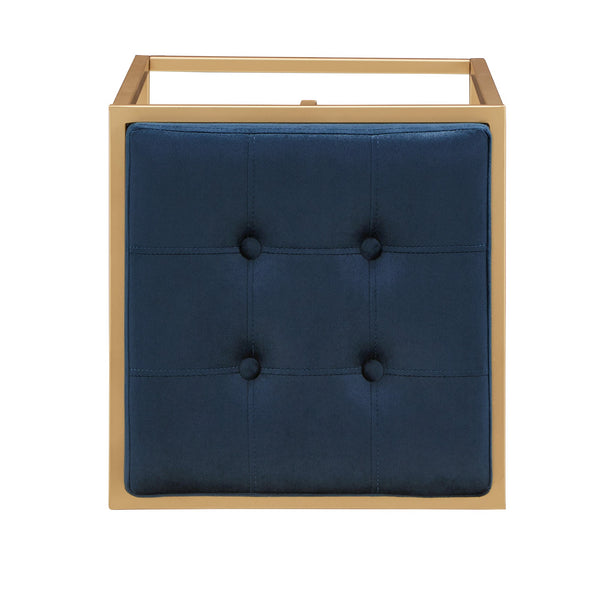 Ulga Velvet Tufted Counter Stool with Gold Base for Kitchen Island Seating
