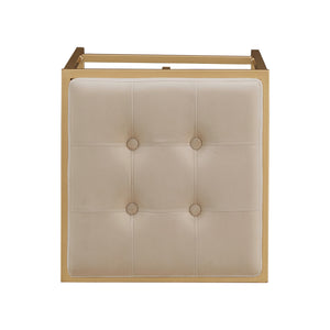 Ulga Velvet Tufted Counter Stool with Gold Base for Kitchen Island Seating