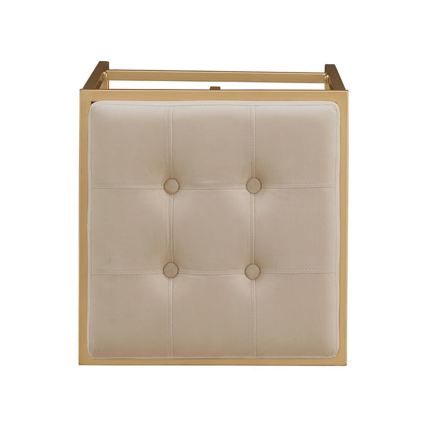 Ulga Velvet Tufted Counter Stool with Gold Base for Kitchen Island Seating
