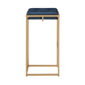 Ulga Tufted Velvet Backless Barstools with Gold Metal Base for Kitchen Islands Set of 2