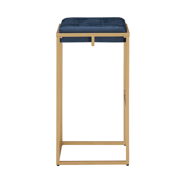 Ulga Tufted Velvet Backless Barstools with Gold Metal Base for Kitchen Islands Set of 2