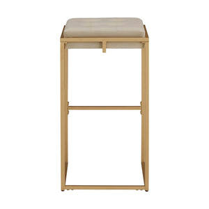 Ulga Tufted Velvet Backless Barstools with Gold Metal Base for Kitchen Islands Set of 2