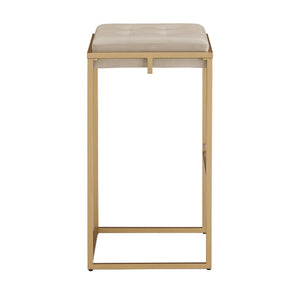 Ulga Tufted Velvet Backless Barstools with Gold Metal Base for Kitchen Islands Set of 2
