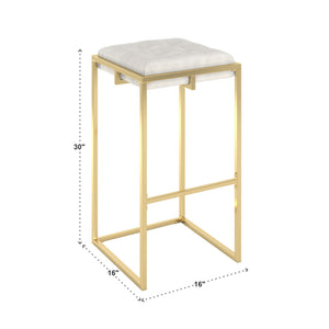 Ulga Tufted Velvet Backless Barstools with Gold Metal Base for Kitchen Islands Set of 2