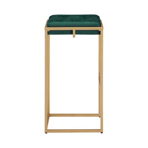 Ulga Tufted Velvet Backless Barstools with Gold Metal Base for Kitchen Islands Set of 2
