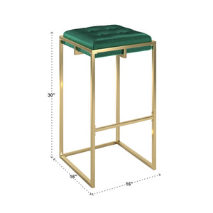 Ulga Tufted Velvet Backless Barstools with Gold Metal Base for Kitchen Islands Set of 2
