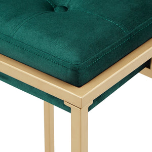 Ulga Tufted Velvet Backless Barstools with Gold Metal Base for Kitchen Islands Set of 2