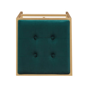 Ulga Tufted Velvet Backless Barstools with Gold Metal Base for Kitchen Islands Set of 2
