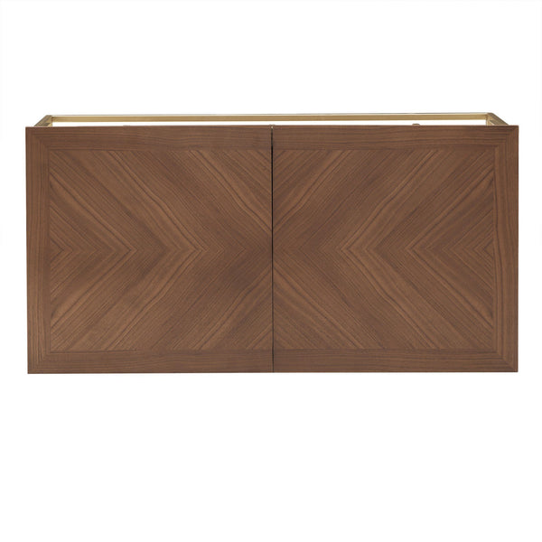 Walnut Veneer Rectangular Storage Coffee Table with Iron Base