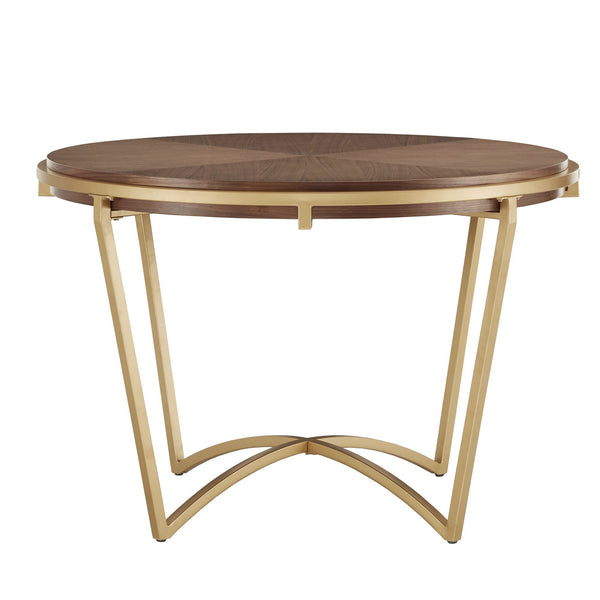 Homelegance Round Dining Table with Gold Iron Base and Mdf Top for Modern Spaces 778-46