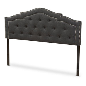 Baxton Studio Baxton Studio Edith Modern Upholstered Dark Grey Headboard with Adjustable Height & Button Tufting BBT6695-Dark Grey-Queen HB-H1217-20