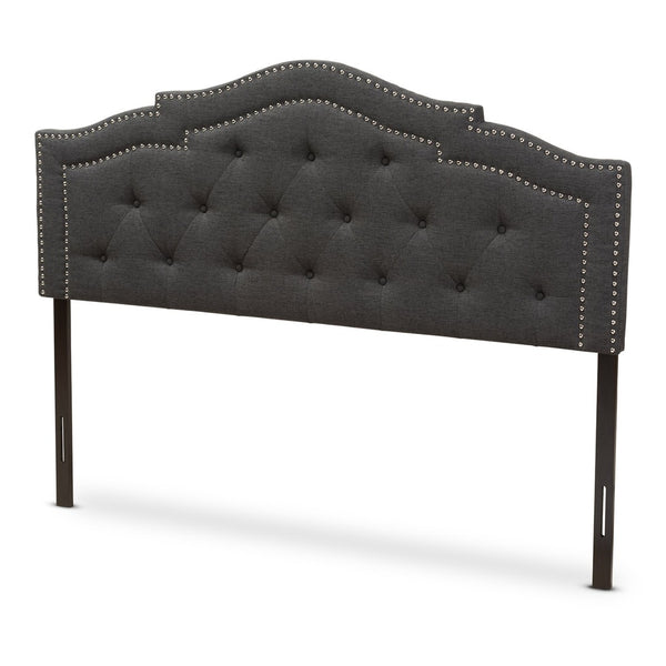 Baxton Studio Baxton Studio Edith Modern Upholstered Dark Grey Headboard with Adjustable Height & Button Tufting BBT6695-Dark Grey-Queen HB-H1217-20