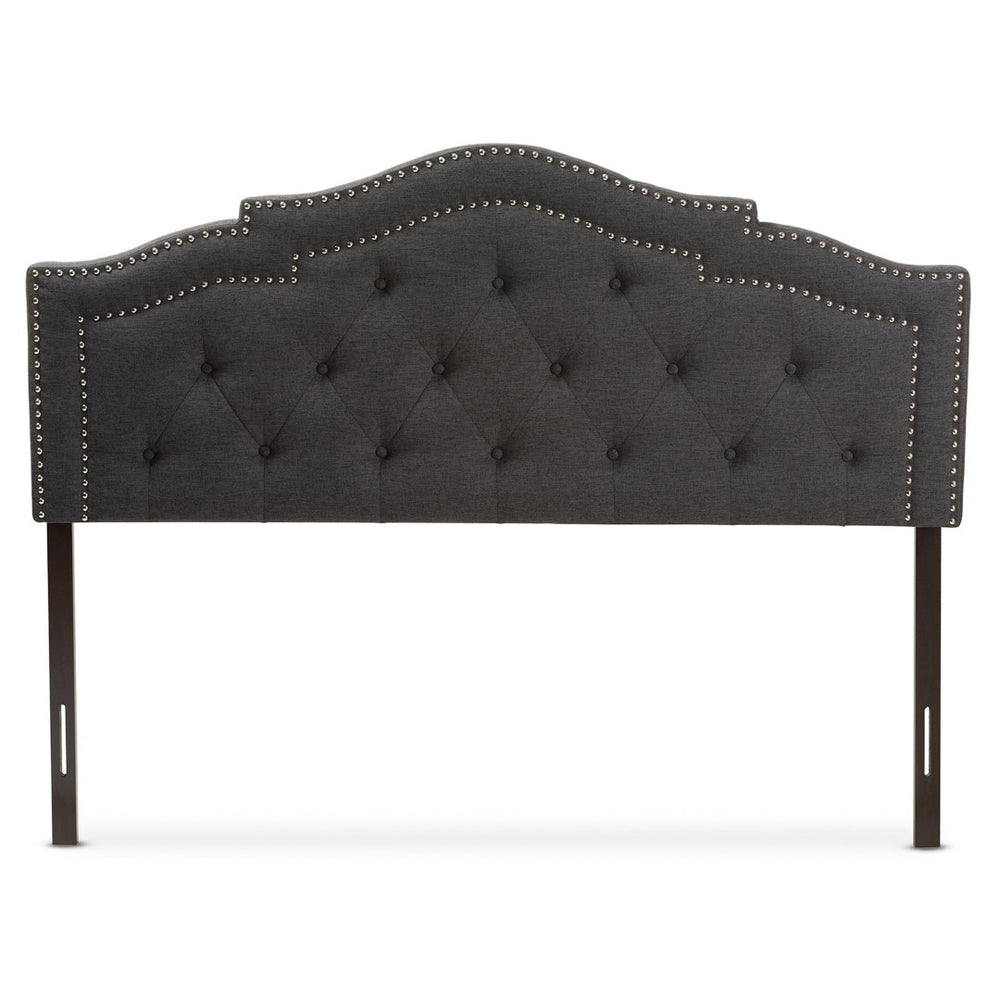 Baxton Studio Baxton Studio Edith Modern Upholstered Dark Grey Headboard with Adjustable Height & Button Tufting BBT6695-Dark Grey-Queen HB-H1217-20