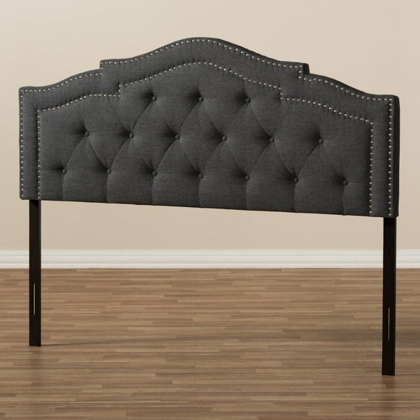Baxton Studio Baxton Studio Edith Modern Upholstered Dark Grey Headboard with Adjustable Height & Button Tufting BBT6695-Dark Grey-Queen HB-H1217-20