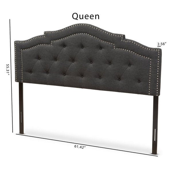 Baxton Studio Baxton Studio Edith Modern Upholstered Dark Grey Headboard with Adjustable Height & Button Tufting BBT6695-Dark Grey-Queen HB-H1217-20