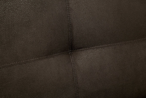 English Elm Transitional Futon Sofa with Pull-Out Trundle, Button Tufted Brown Upholstery, Cup Holders & Pockets B2741S00486