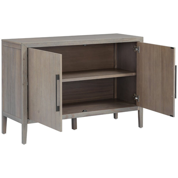 English Elm U_style Farmhouse Pine Veneer Buffet Cabinet with Double Doors for Kitchen or Entryway Gray N711P410389E