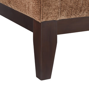 English Elm Chalco Mid-century Accent Chair Walnut Legs Polyester Upholstery Deep Foam Cushions Brown B050P429148