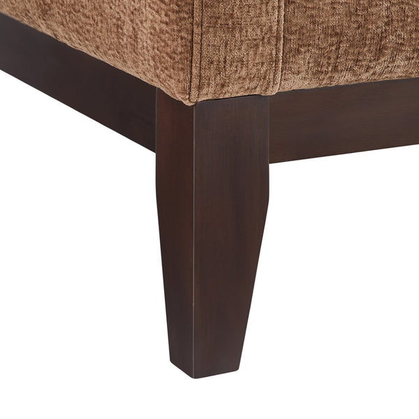 English Elm Chalco Mid-century Accent Chair Walnut Legs Polyester Upholstery Deep Foam Cushions Brown B050P429148