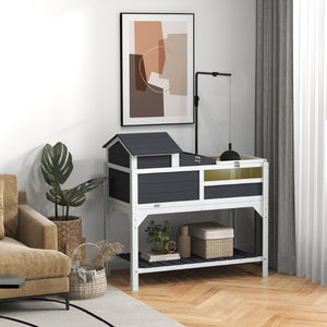 English Elm Pawhut Two-tier Tortoise Enclosure with Lamp Holder Basking Zone and Storage Shelf W2225P173735