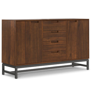 English Elm Banting Walnut Veneer Sideboard with Drawers Mid Century Modern Dining Storage B136P439018