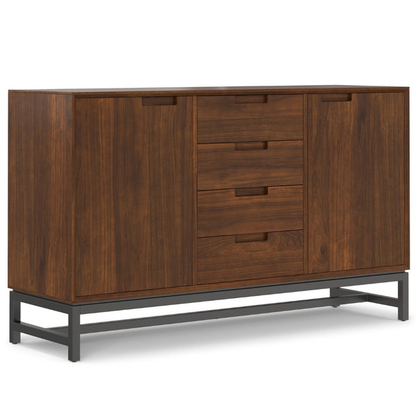 English Elm Banting Walnut Veneer Sideboard with Drawers Mid Century Modern Dining Storage B136P439018