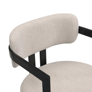 English Elm Christopher Knight Home® - Upholstered Dining Chairs Set of 2 with Iron Frame, Fabric Seat Cushions, Modern Compact Design Beige+Black N779P281141G