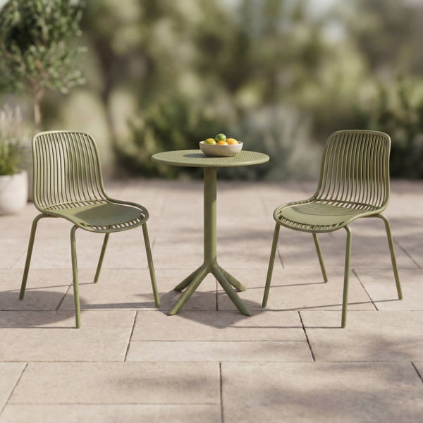 English Elm Eldred Outdoor Stackable Dining Chairs Set of 2 Uv Resistant Patio Seating Sage Green N776P390471G