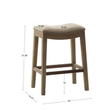 Madison Park Belfast Modern/Contemporary Saddle Counter Stool FUR101-0037 Linen