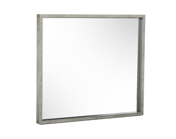 VIG Furniture Boston Faux Concrete Mirror W40xh34" — Modern Industrial Rectangular Frame, Lightweight Statement Piece VGANBOSTON-MIR