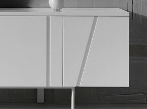 VIG Furniture Mario Elegant White Veneer Buffet With Metal Legs, 75" Modern Storage Cabinet, Adjustable Shelves VGBBMK1802SB-WHT-BUF