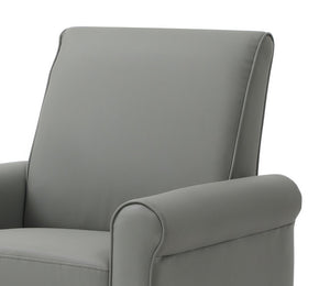 English Elm Vineland High Back Faux Leather Accent Chair with Tailored Piping for Modern Living Gray B078P497922