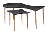 Norden Coffee Table Set (2-Piece) Black & Bronze 110032 Zuo Modern