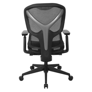 OSP Home Furnishings Mesh Back Ergonomic Manager Chair with Lumbar Support and Adjustable Arms for Office Use 71142M-3
