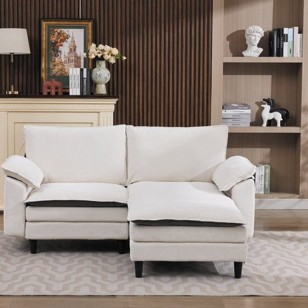 English Elm 70.87" Chenille Modular Cloud Sectional with Ottoman Deep Plush Seating for Living Rooms W5029S00001