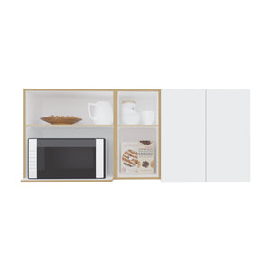 English Elm Wall Cabinet sleek 47.2" W x 23.6" H engineered wood wall-mounted storage with four doors, shelves, organizer and eco-safe compliance White 34.25 L x 28.74 W x 7.87 H B097P296857