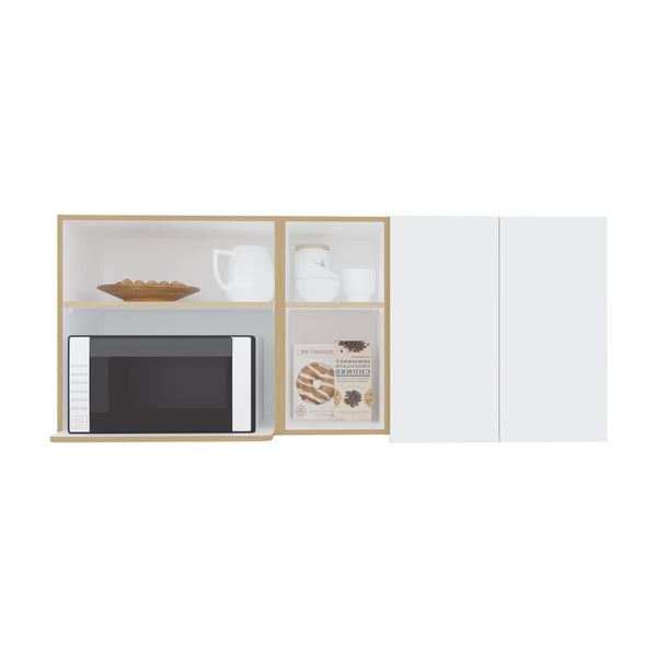 English Elm Wall Cabinet sleek 47.2" W x 23.6" H engineered wood wall-mounted storage with four doors, shelves, organizer and eco-safe compliance White 34.25 L x 28.74 W x 7.87 H B097P296857