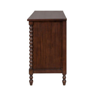 JLA Home Madison Park Signature - Small Dresser with Six Drawers, Vintage-Inspired Spindle Legs, Anti-Tip Safety & Quiet Glides Morocco Brown MPS137-0326