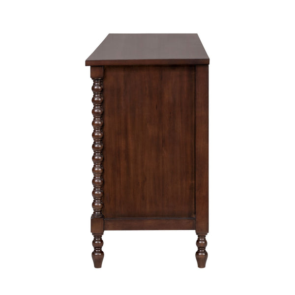 JLA Home Madison Park Signature - Small Dresser with Six Drawers, Vintage-Inspired Spindle Legs, Anti-Tip Safety & Quiet Glides Morocco Brown MPS137-0326